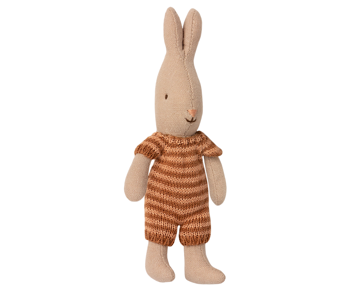 MAILEG Rabbit,Micro,Brown and pink suit Brun