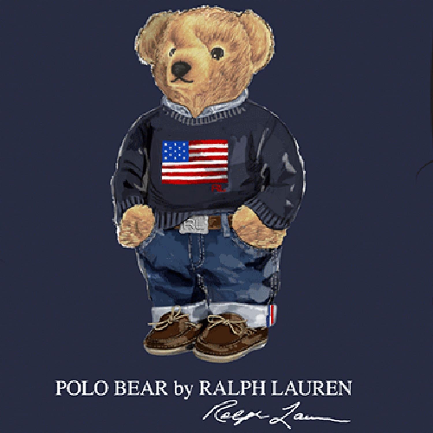 RALPH LAUREN 8-16År LS Polo Bear Hoodie,Teens Mørkeblå