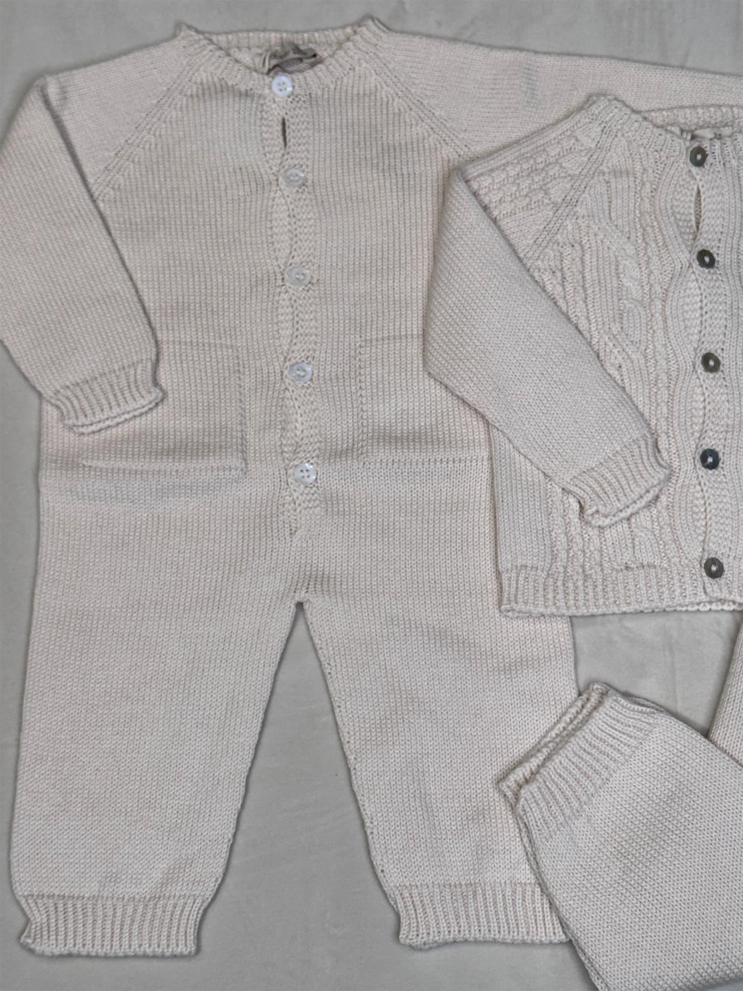 WEDOBLE Strikket Babydress Beige - Farmor Ingvarda