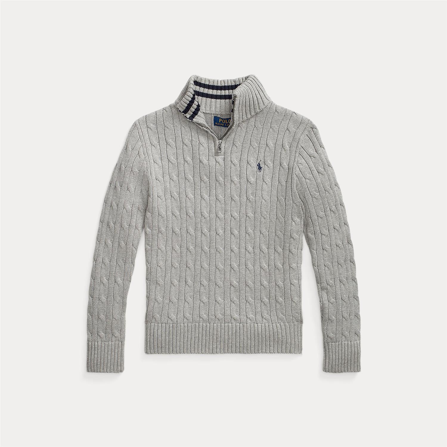 RALPH LAUREN 8-16År LS HZ Sweater Pullover,Teens Grå