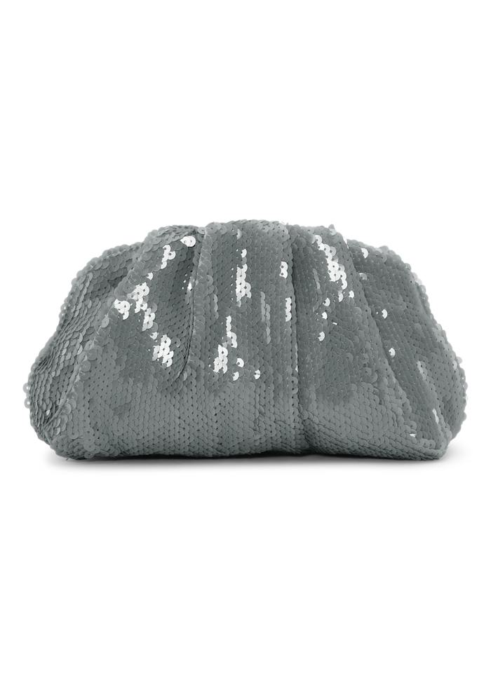 SUI AVA Sequin Clutch Bag Grey