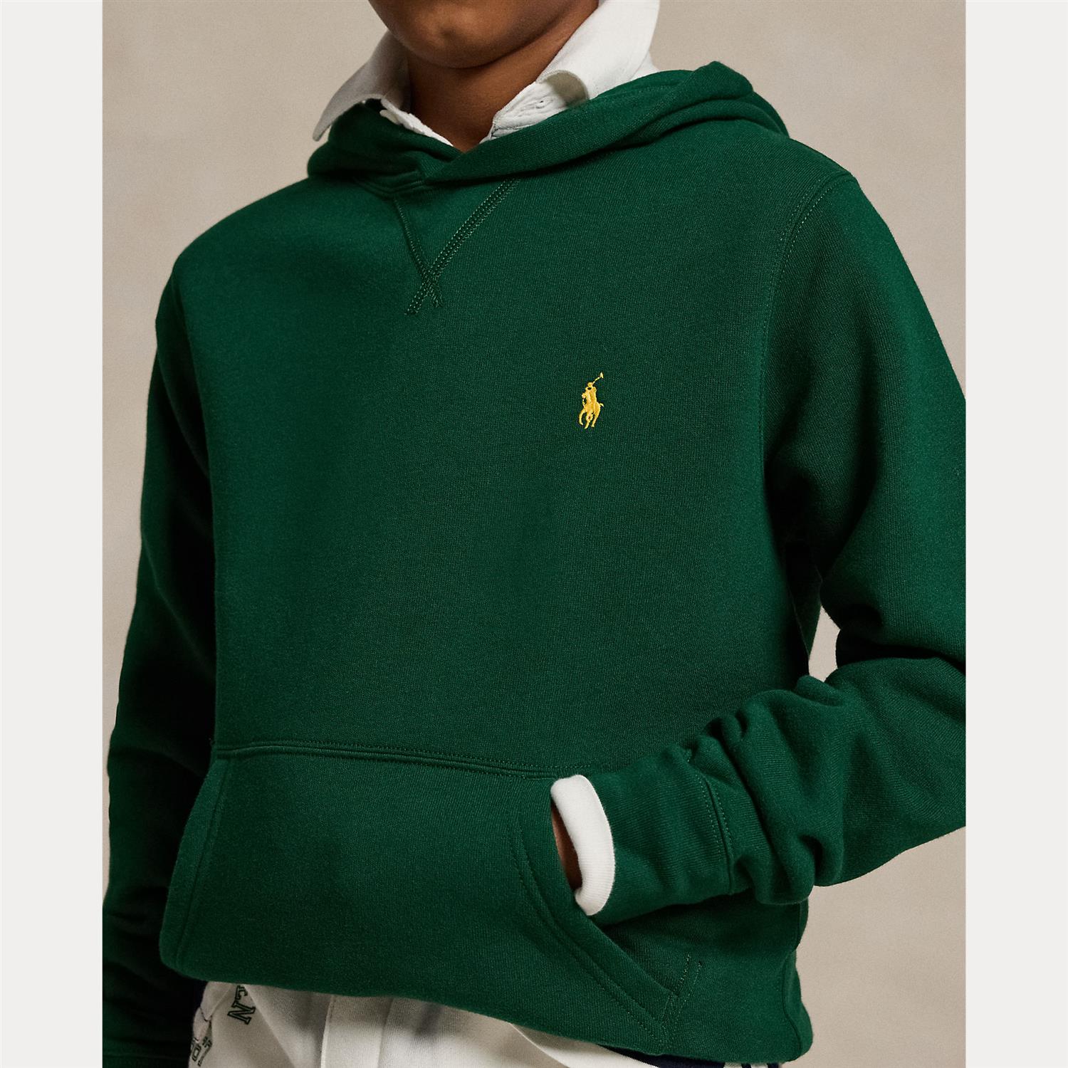 RALPH LAUREN 8-16År LS Polo Hood Tops,Teens Mørkegrønn