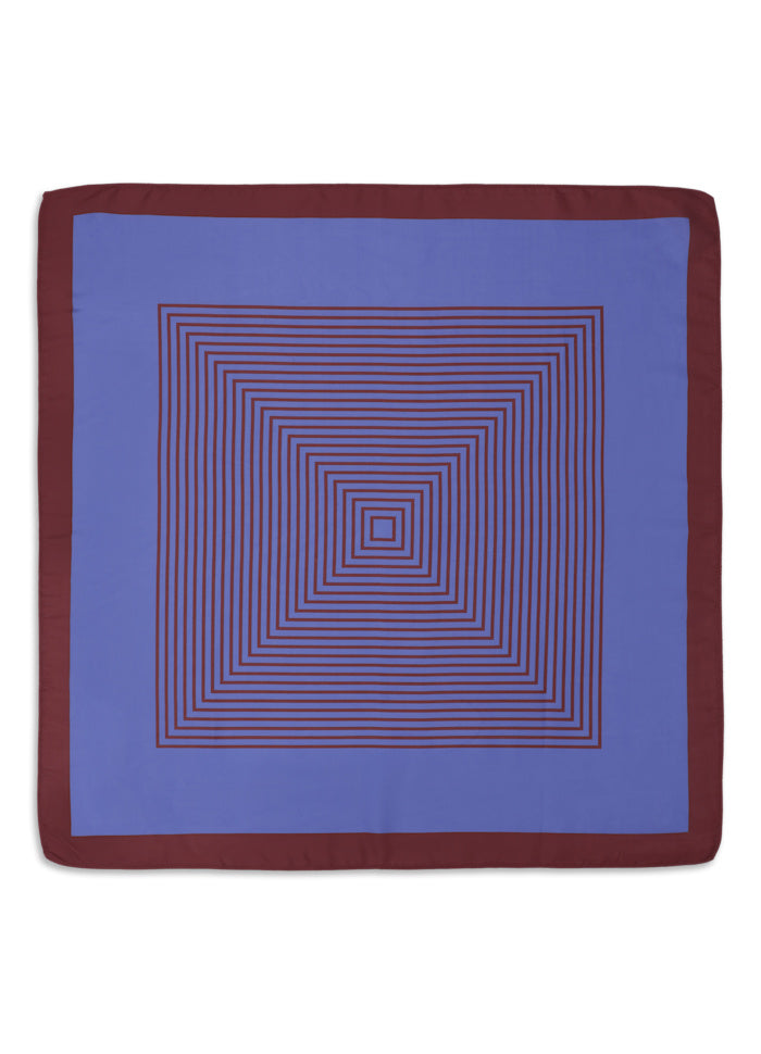 SUI AVA Classic Patterned Scarf Blue/Burgundy