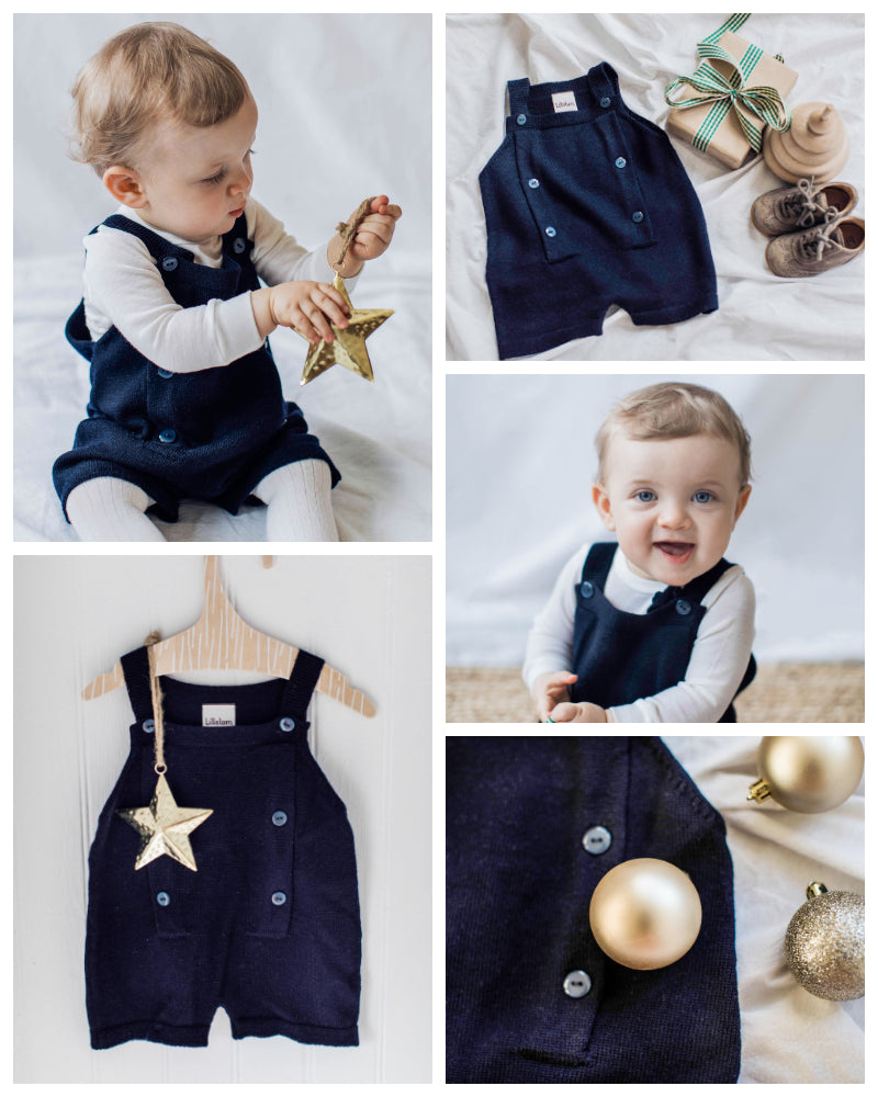 LILLELAM Romper m/knapper Marineblå