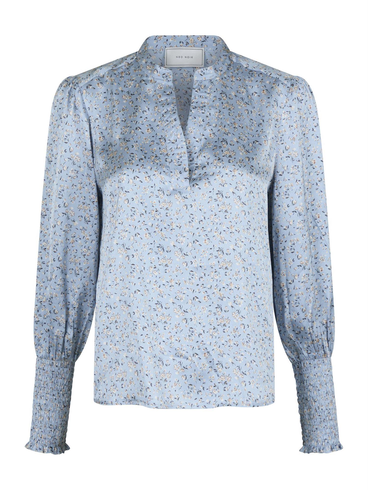 NEO NOIR Landa Mini Print Blouse Lyseblå