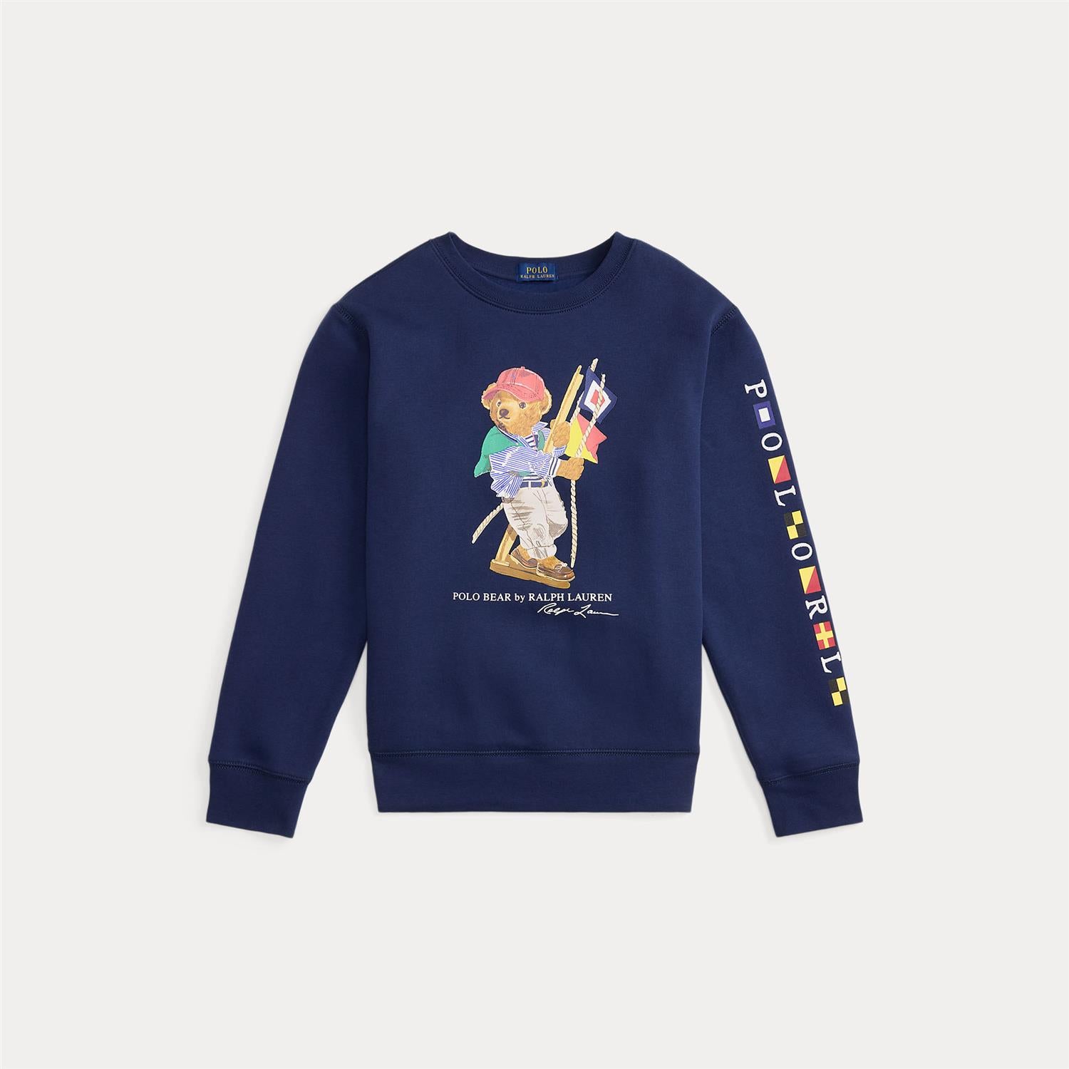 RALPH LAUREN 8-16År Polo Bear Sweatshirt Navy Blue - Farmor Ingvarda
