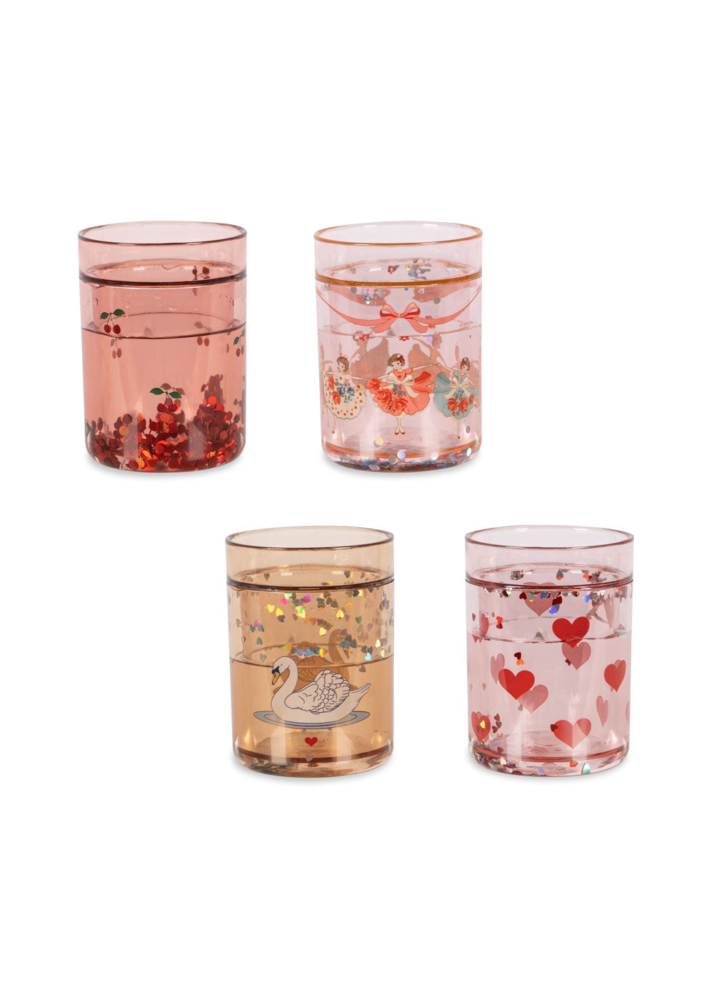 KONGES SLØJD 4pk Glitter Cups Rosa Mix