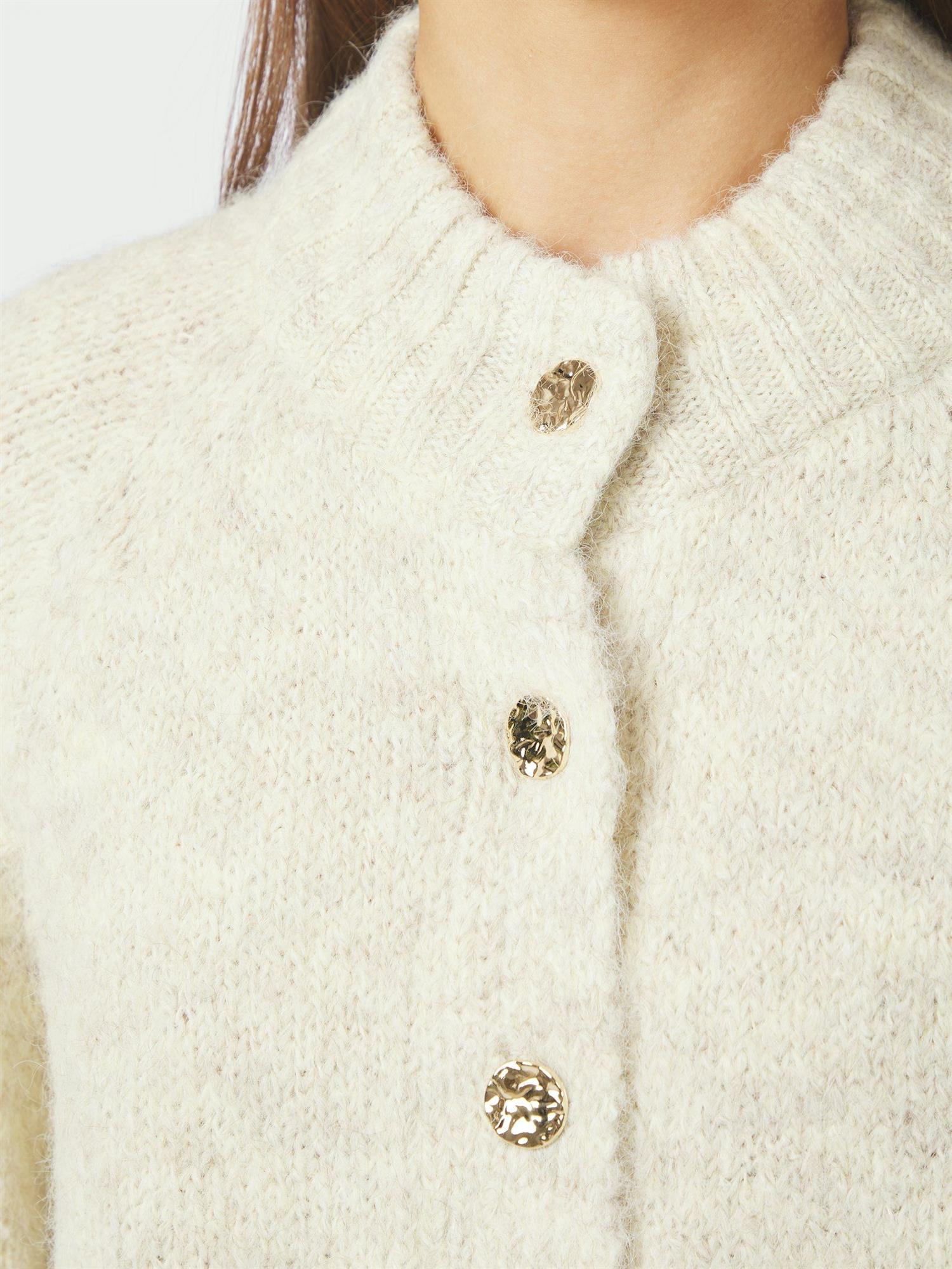 NEO NOIR Benuta Fluffy Knit Cardigan Ivory