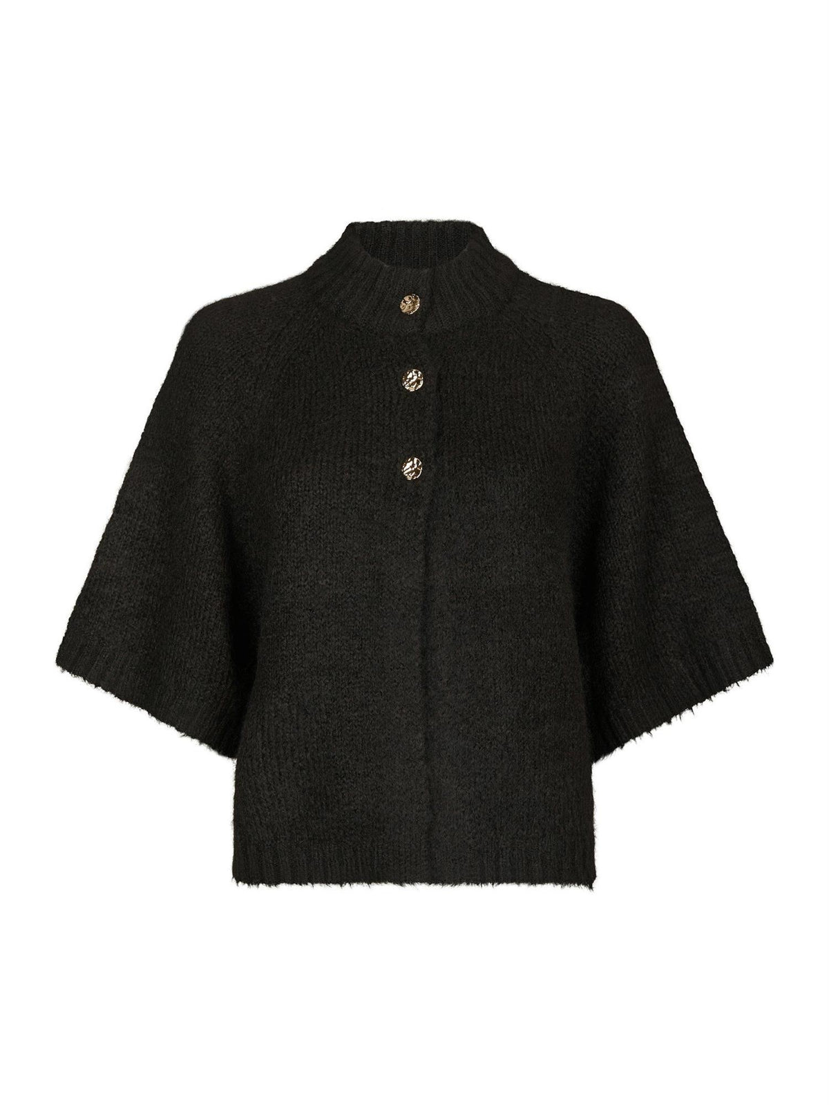 NEO NOIR Benuta Fluffy Knit Cardigan Dark Brown