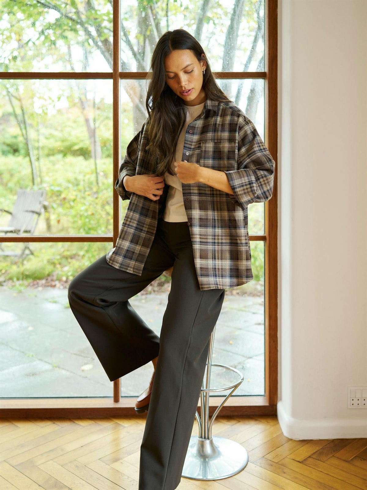 NEO NOIR Dalma Flannel Check Shirt