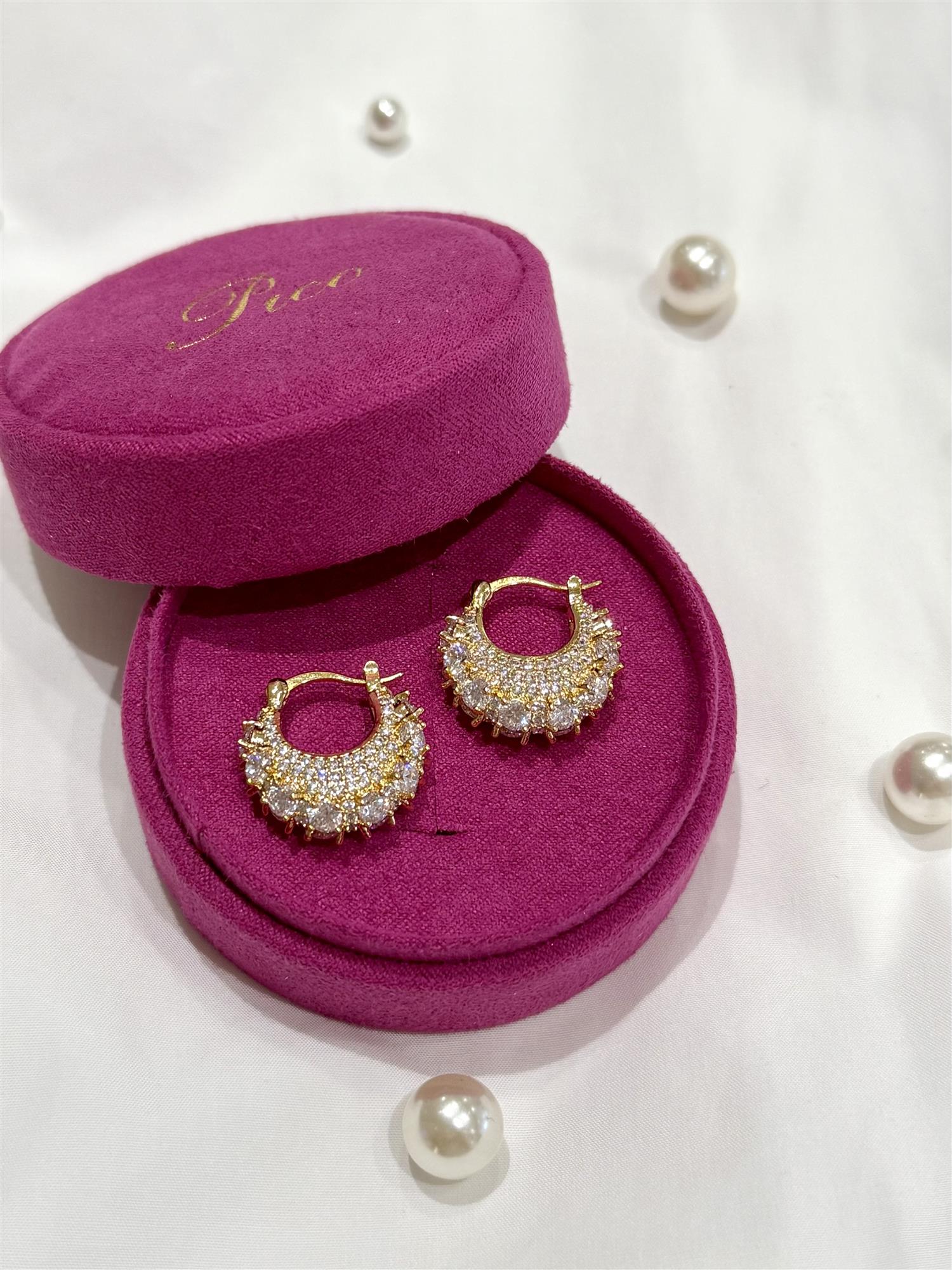 PICO Zahara Crystal Hoops Clear