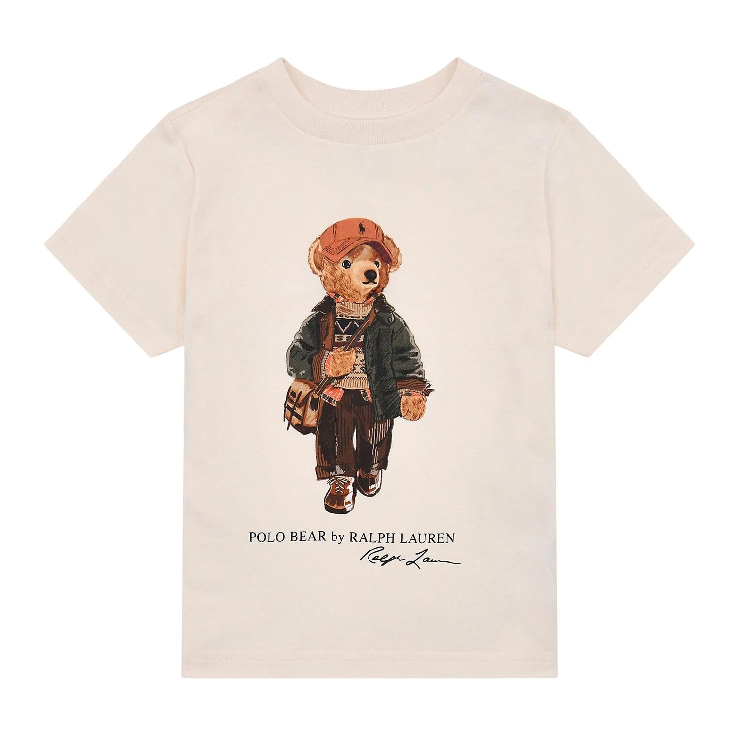 RALPH LAUREN 8-16År Polo Bear T-skjorte Krem