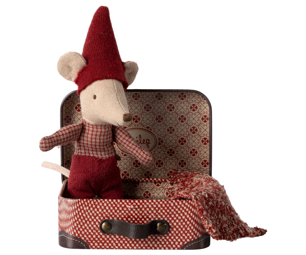 MAILEG Christmas mouse,Baby in suitcase