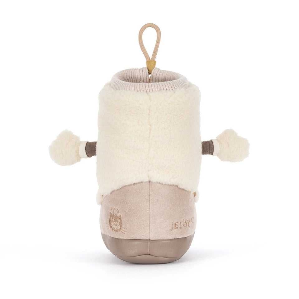 JELLYCAT Perta Snow Boot for barn, rosa og hvit med pelsdetaljer, myk og komfortabel vinterstøvel for barn
