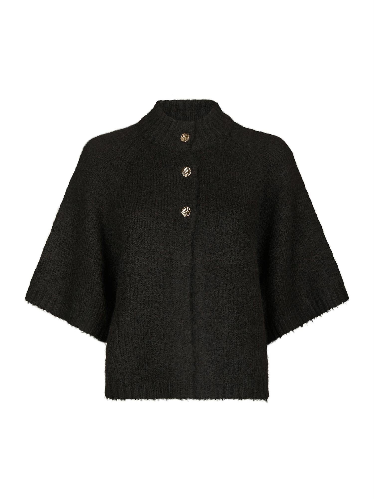 NEO NOIR Benuta Fluffy Knit Cardigan Dark Brown
