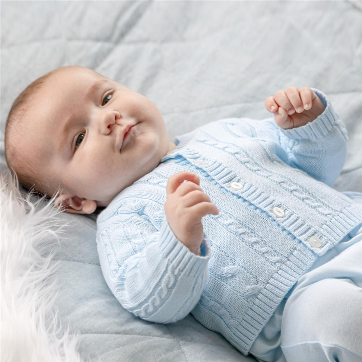 EMILE ET ROSE Morgan,Strikket cardigan Isblå