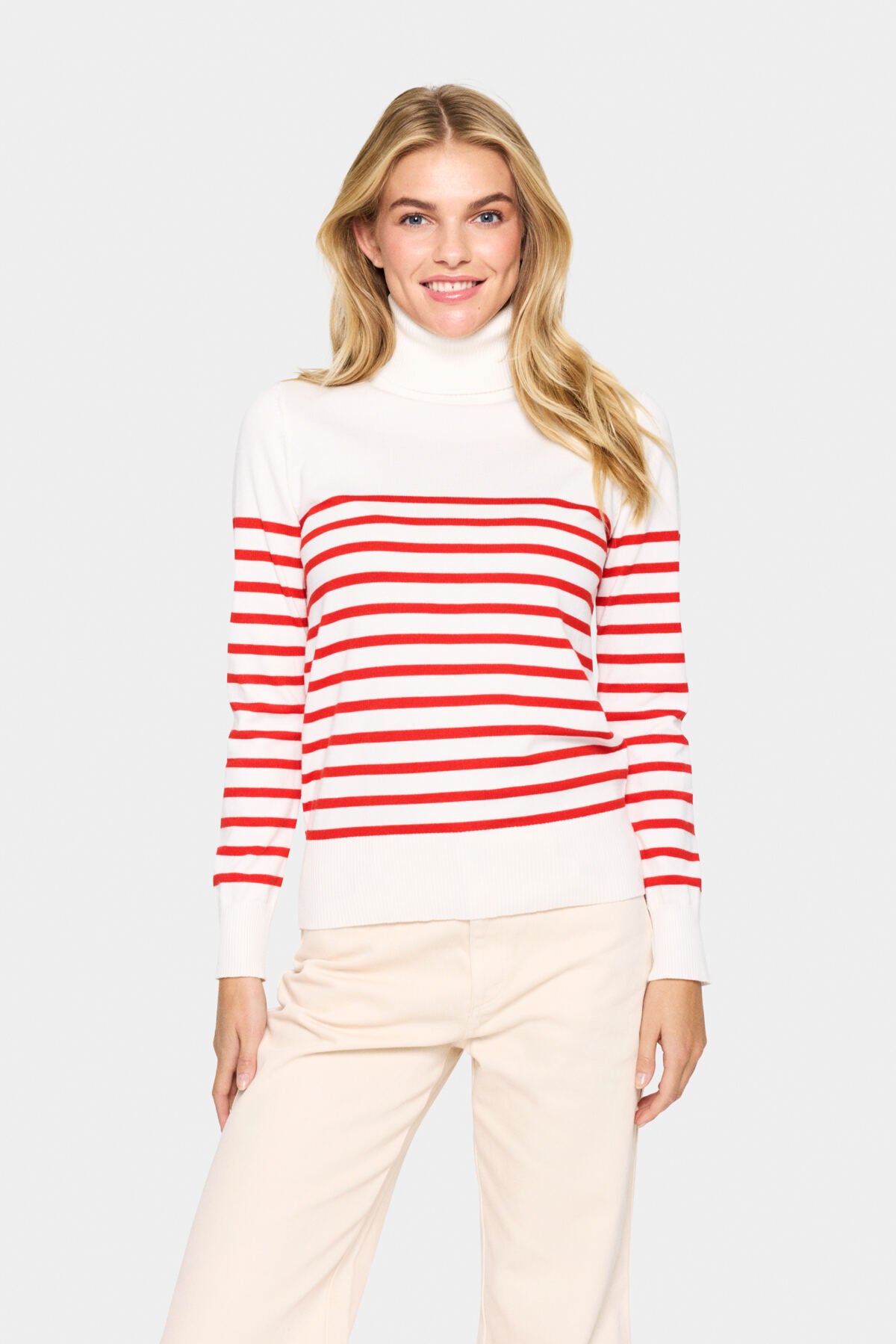 SAINT TROPEZ Mila striped rollneck pullover