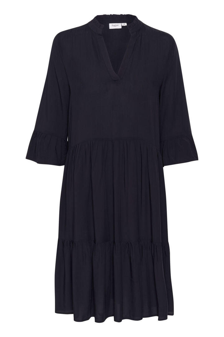 SAINT TROPEZ Eda Solid Dress Navy