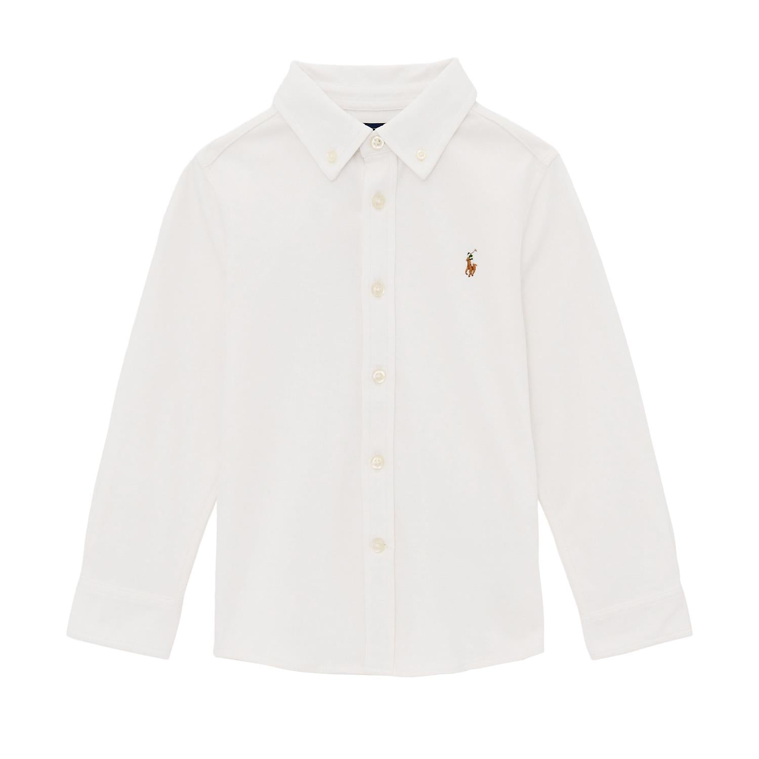 RALPH LAUREN 8-16År Cotton Interlock Shirt,Teens Krem