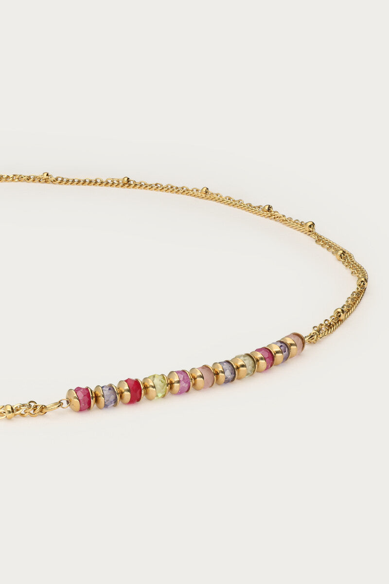 MY JEWELLERY Botanical necklace with mini multicoloured beads - Farmor Ingvarda