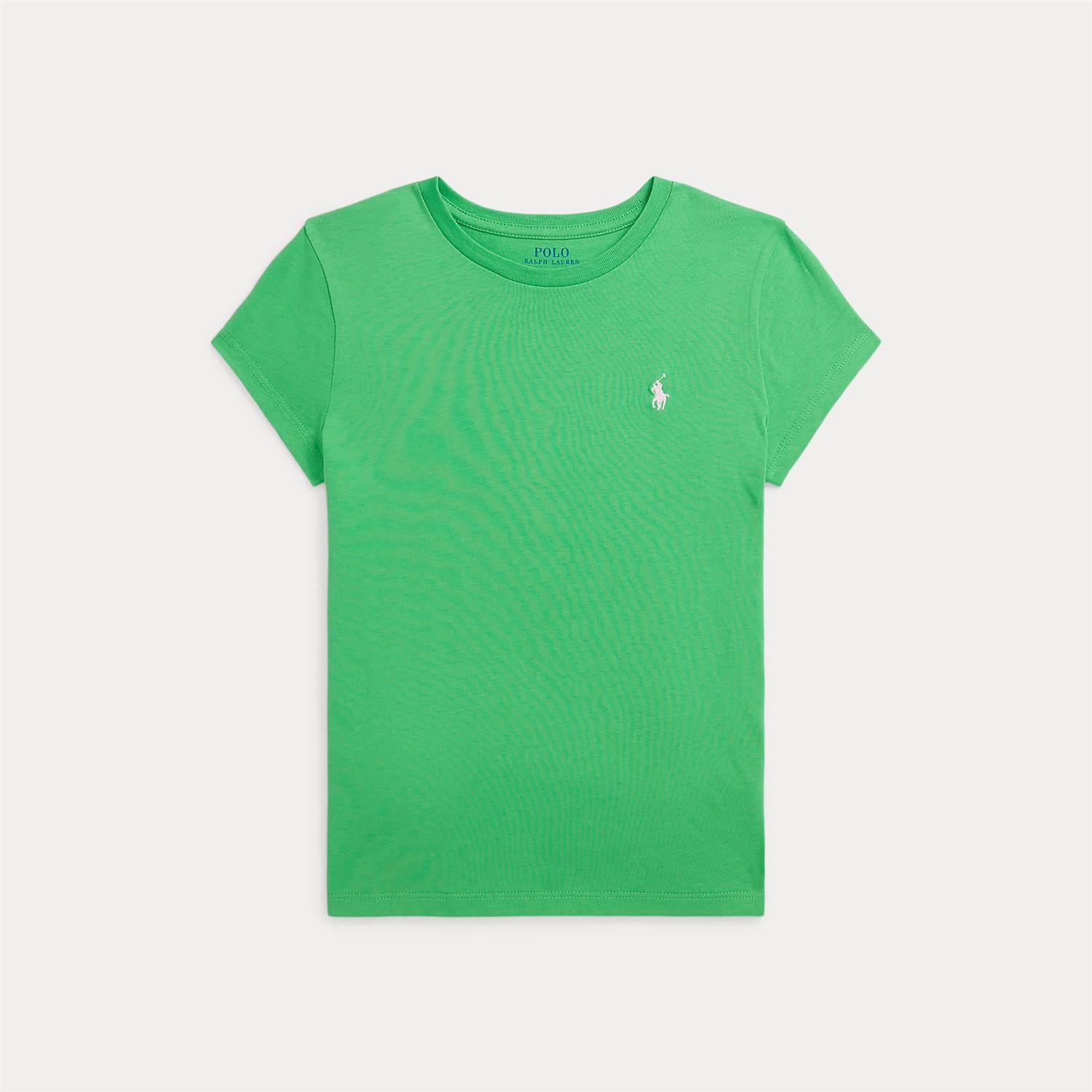 RALPH LAUREN 8-16År Cotton Jersey Tee,Girl Grønn