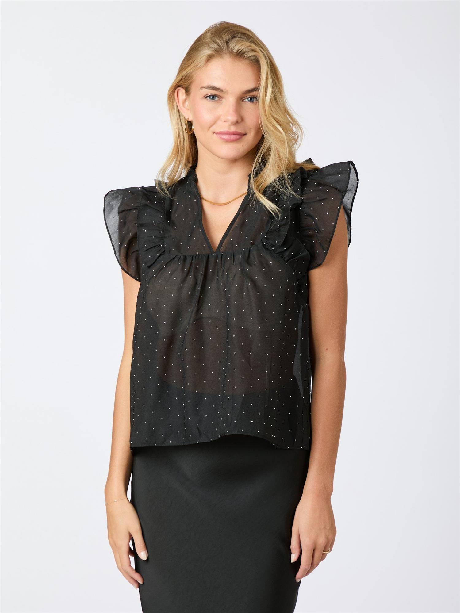 NEO NOIR Jayla Bedazzled Top Sort