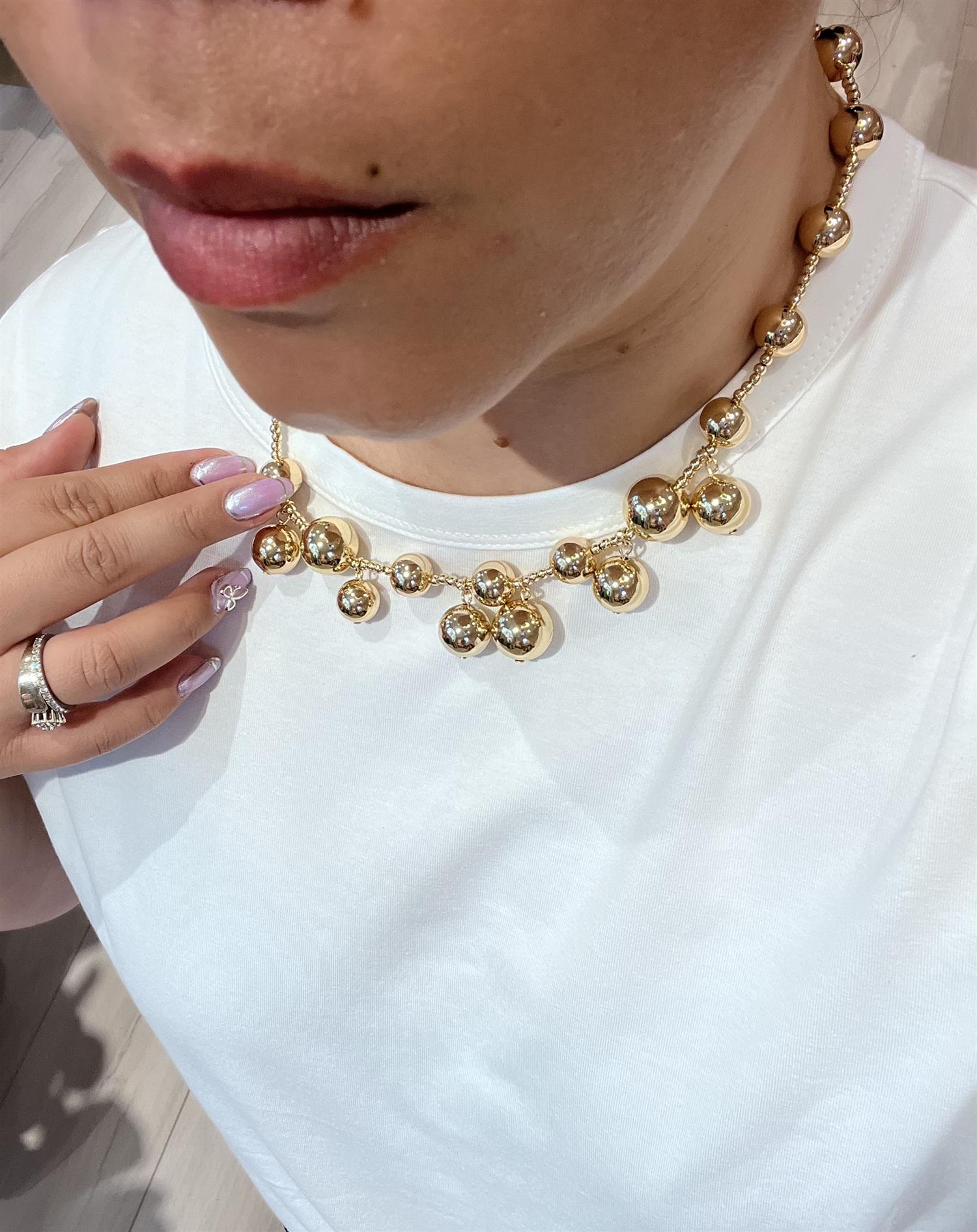 BOW 19 Bead Multi Necklace Gold