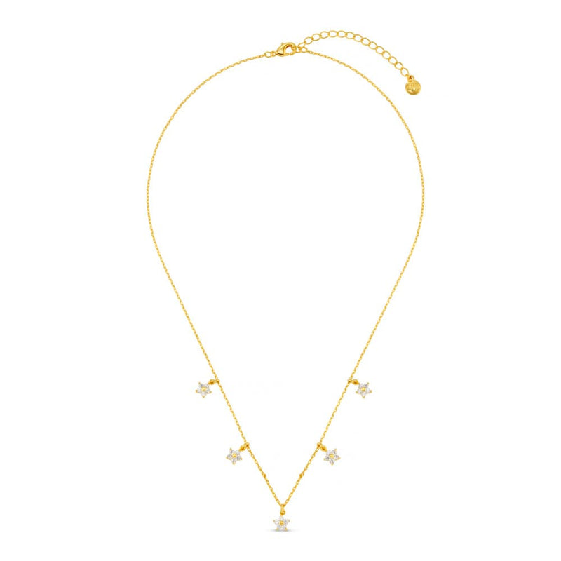 ORELIA Crystal flower multi drop necklace - Farmor Ingvarda