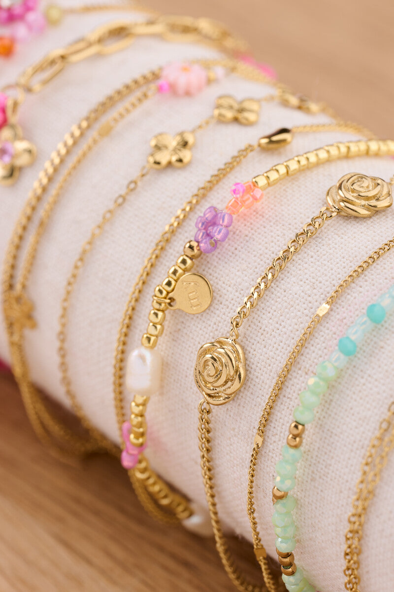 MY JEWELLERY Botanical elastic bracelet with flowers - Farmor Ingvarda