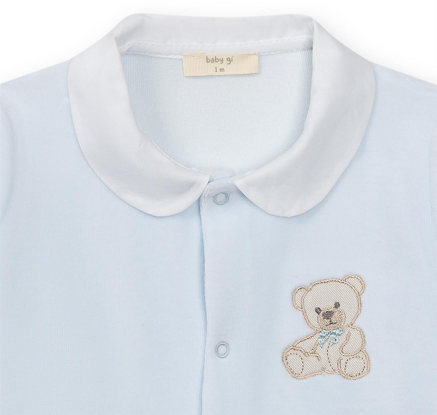 BABY GI Velourdress m/Fot,Sweet Teddy Blå