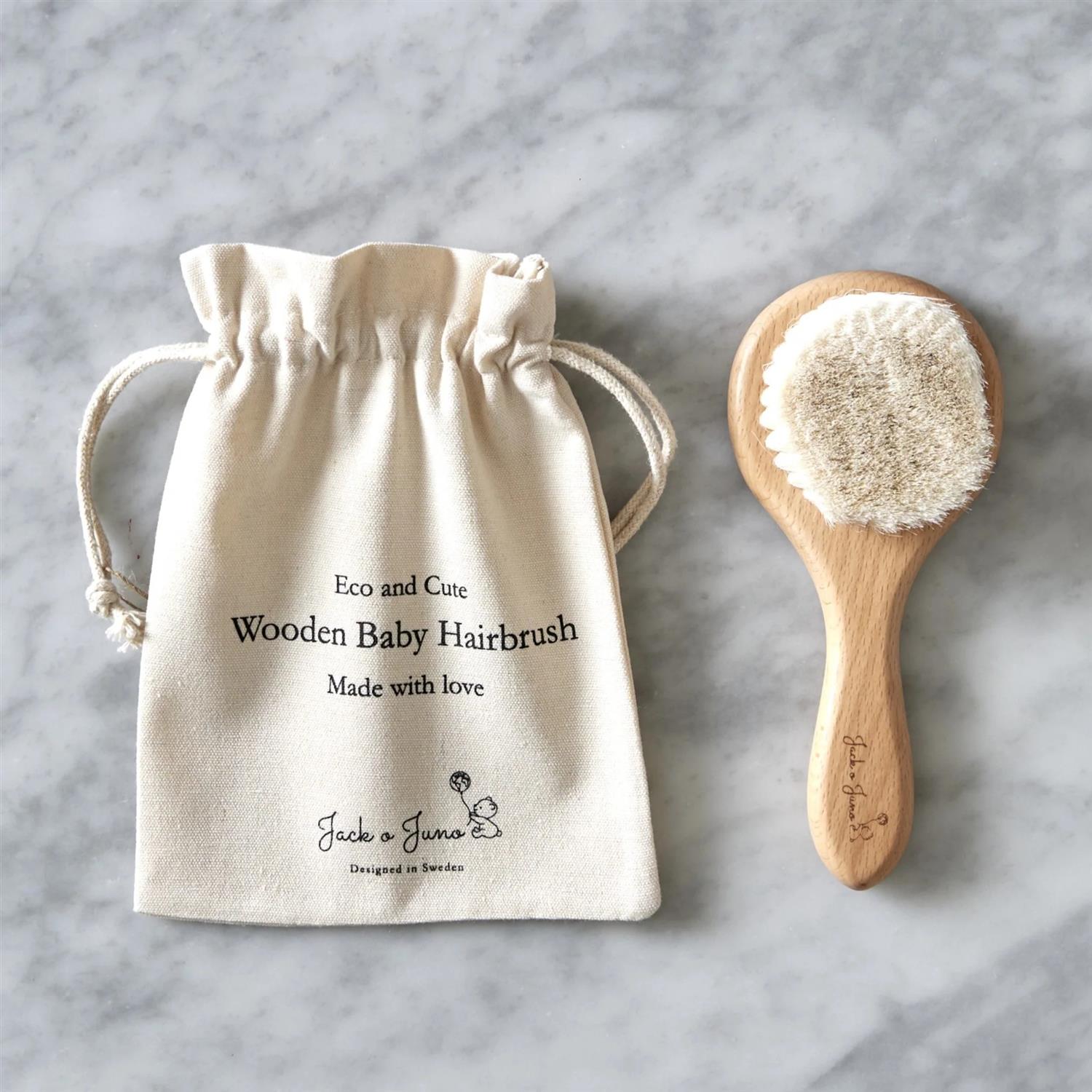 JACK o JUNO Wooden Baby Hairbrush