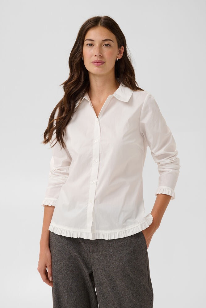Kulturell Margi Antoinette bluse for damer med volangdetaljer og mykt stoff, perfekt for stilfulle anledninger.