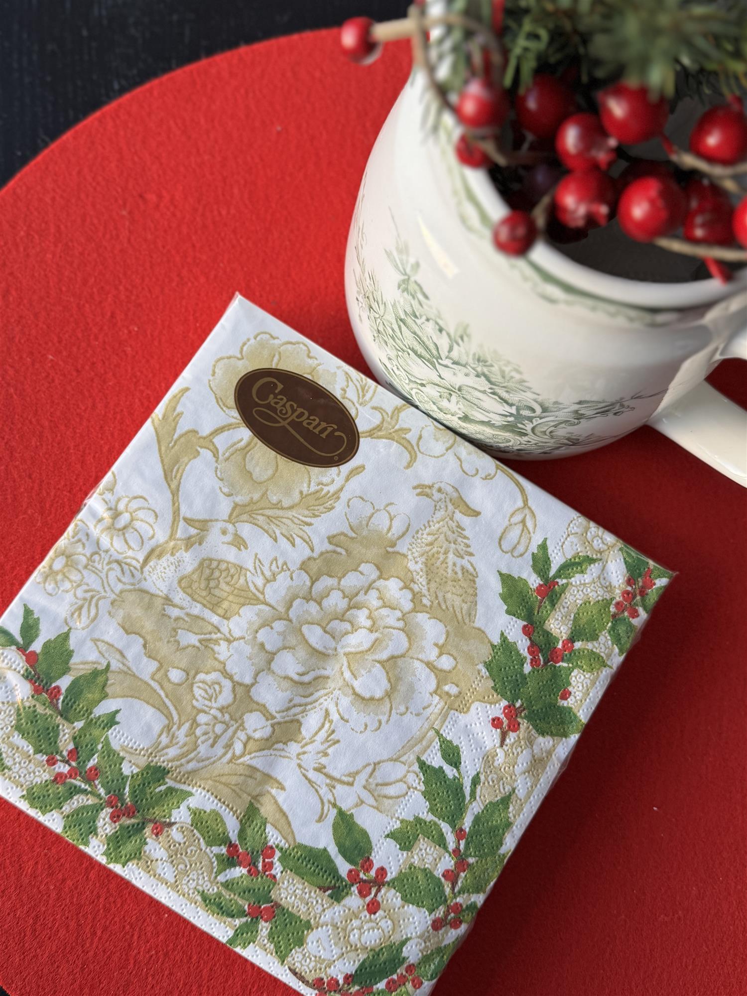 CASPARI Servietter,Holly ceramic