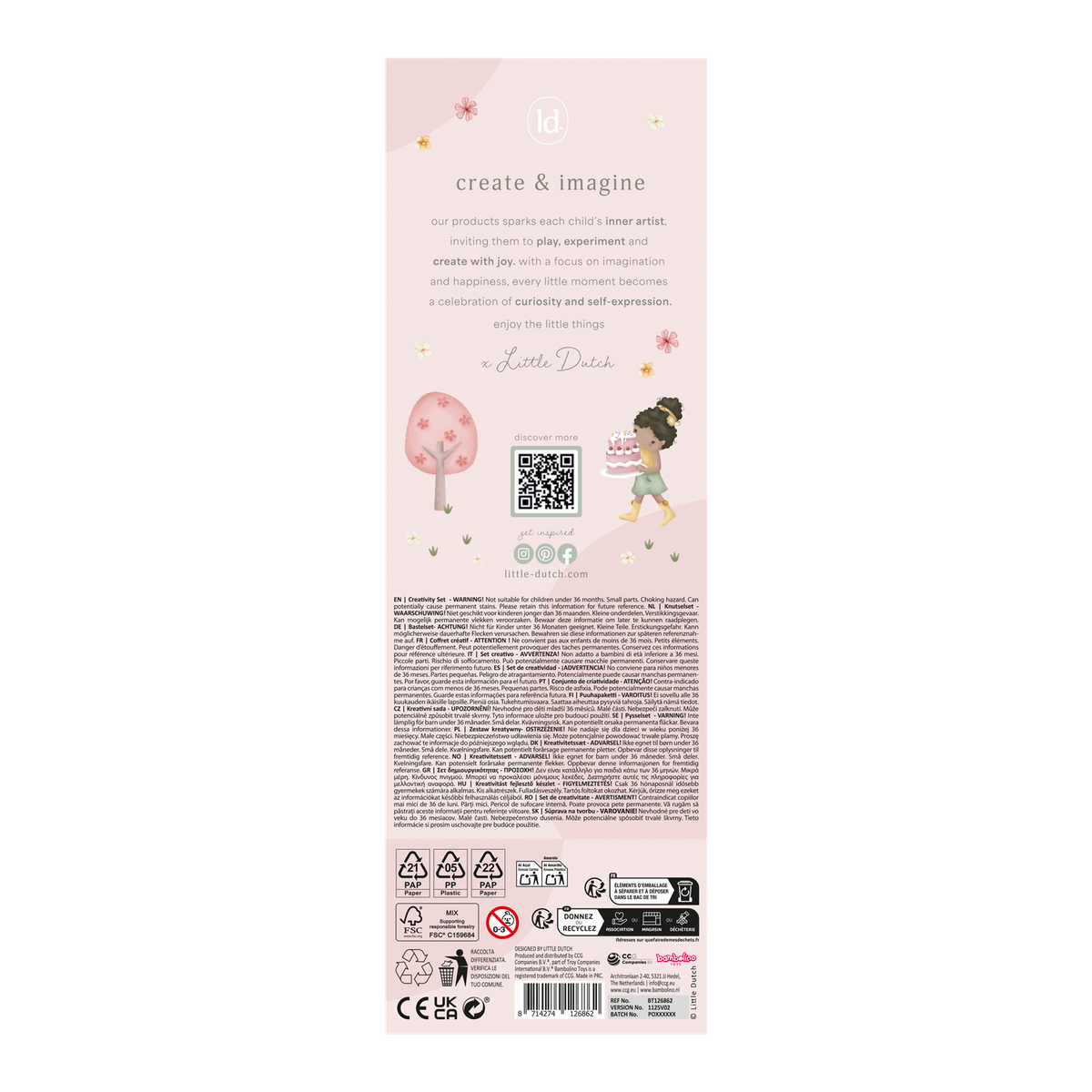 LITTLE DUTCH Kreativ Koffert,Fairy Garden Rosa