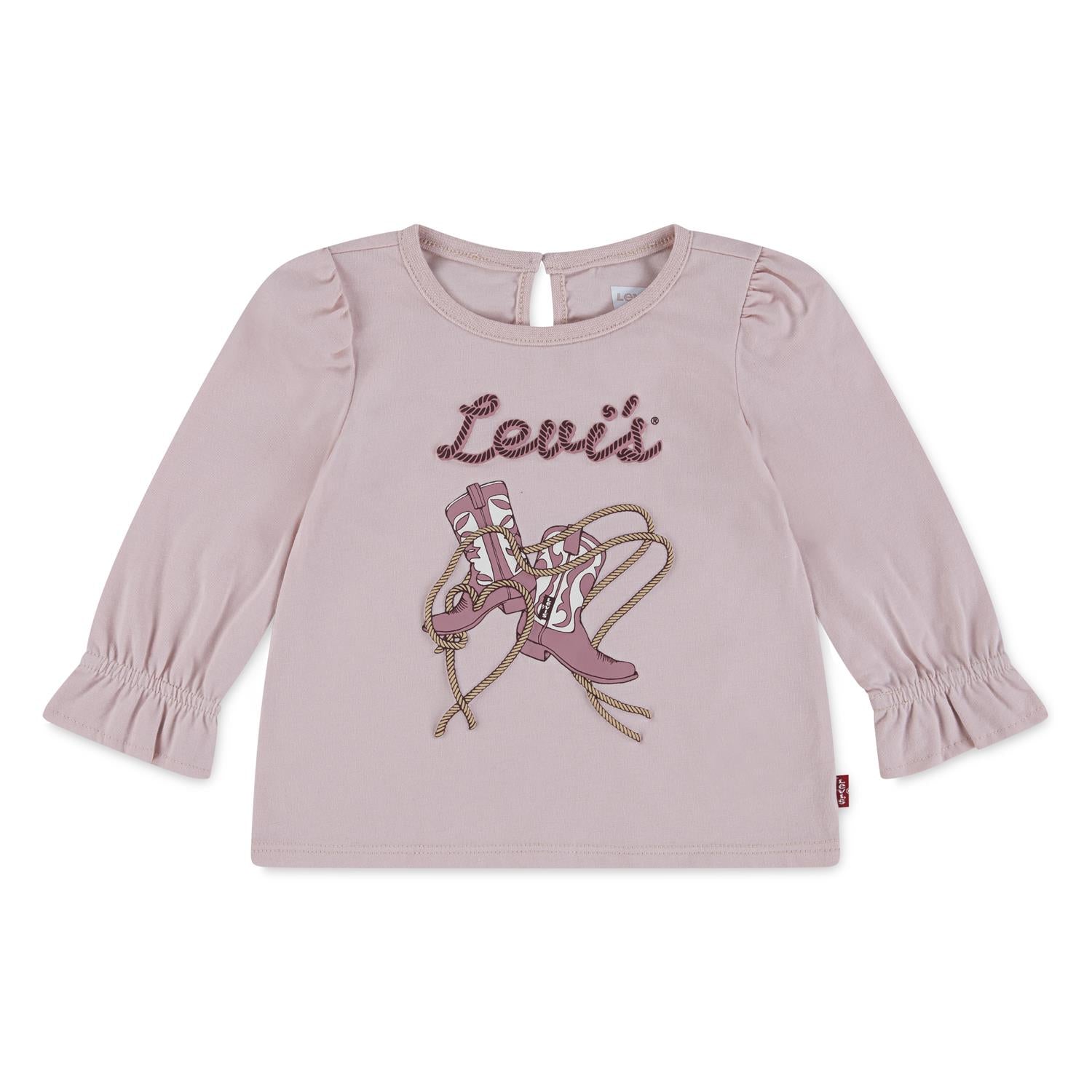LEVIS 0-3ÅR LS T-Shirt m/rysjer Rosa
