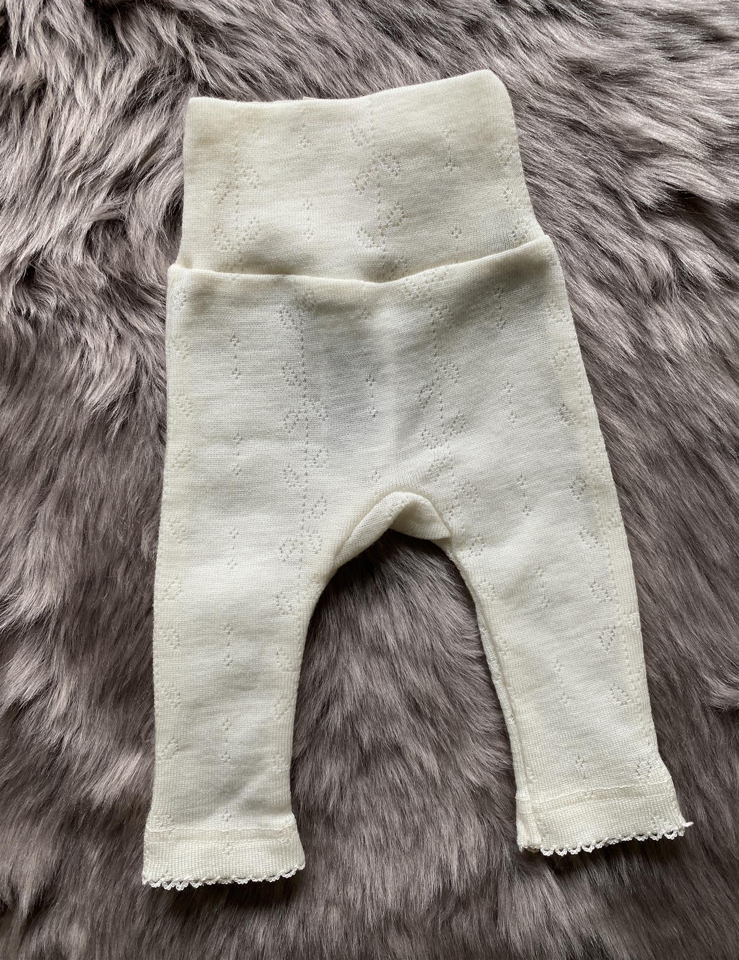MARMAR COPENHAGEN 0-3ÅR Piva pants,Ull Pointelle Offwhite - Farmor Ingvarda