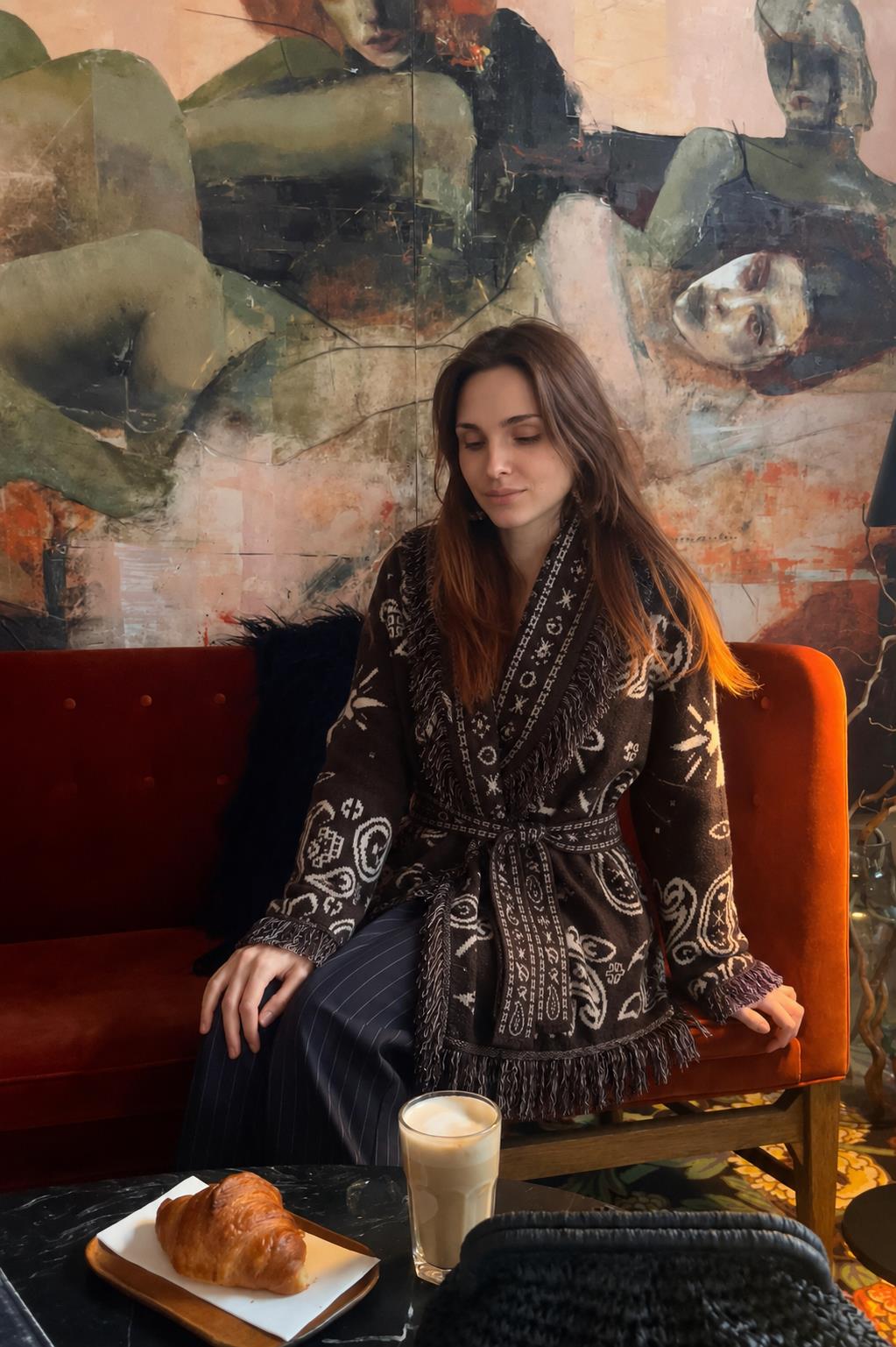 LECOCO Sally Long Cardigan Choco One Size
