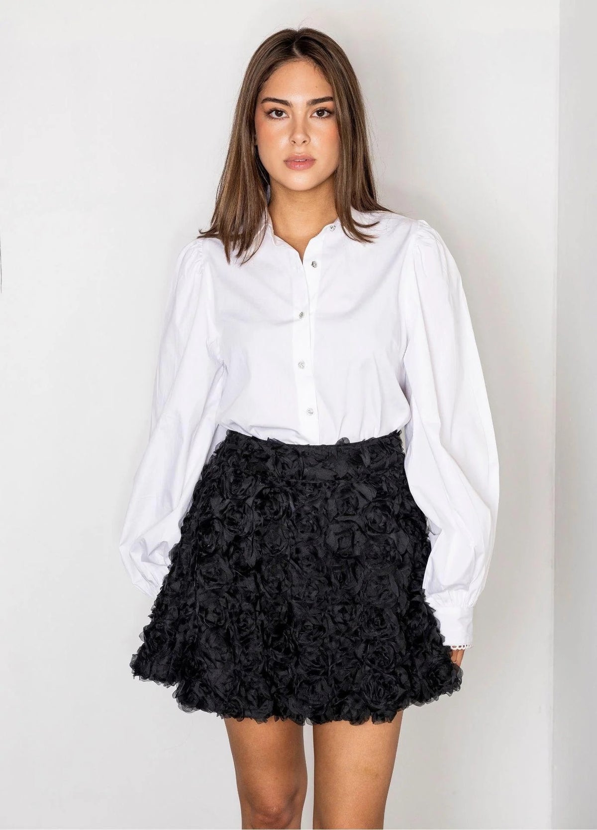 MISSMAYA Anaya poplinbluse i hvit til dame