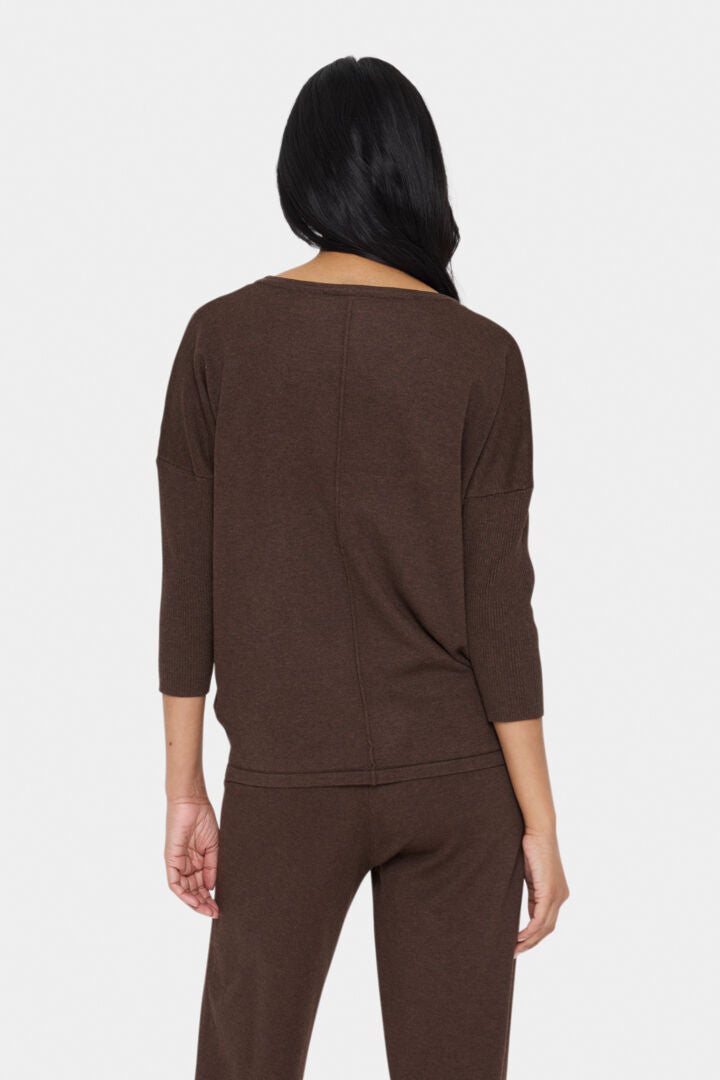 SAINT TROPEZ Mila roundneck pullover Brun