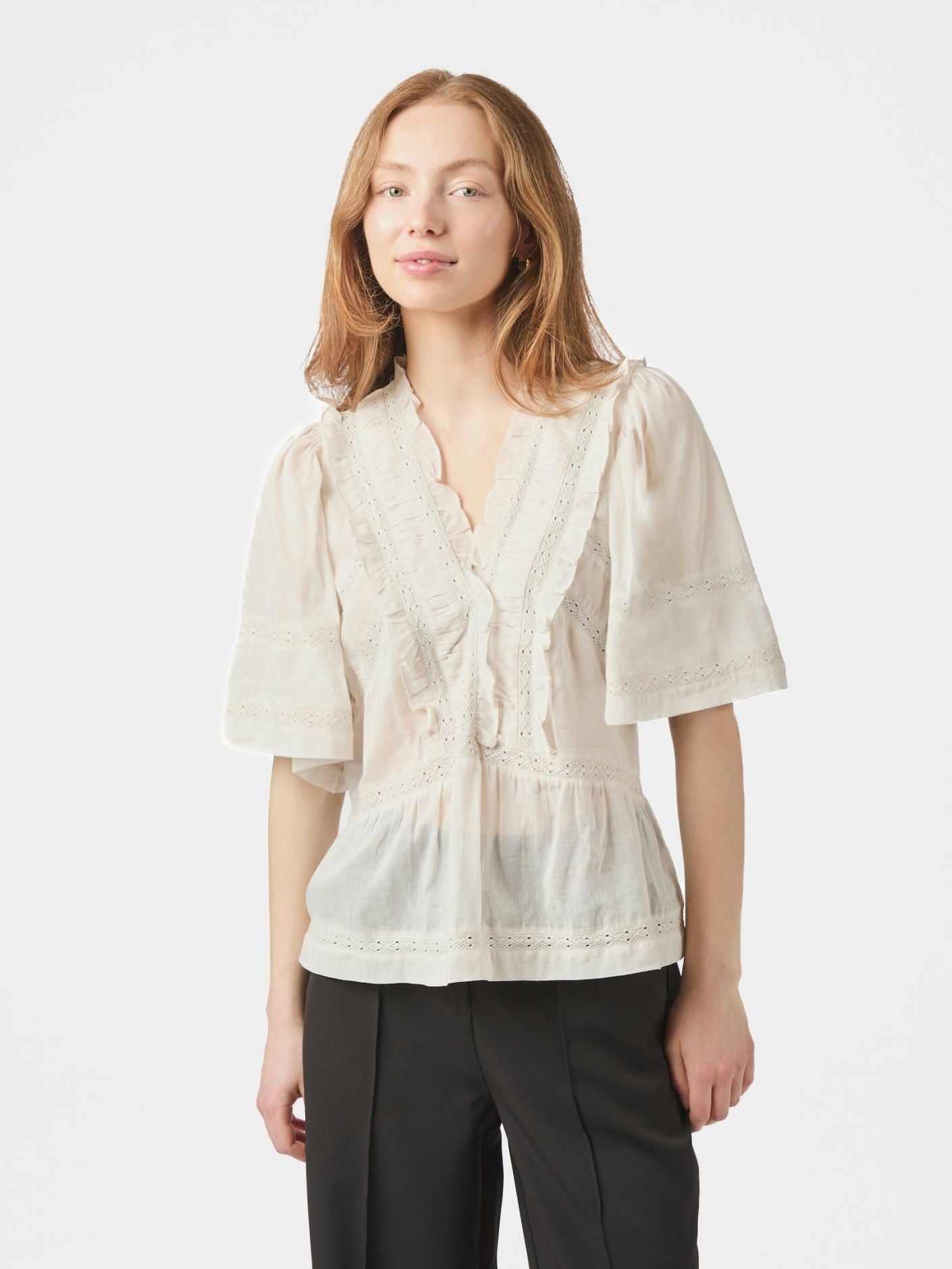 NEO NOIR Evienne Voile Top - Farmor Ingvarda