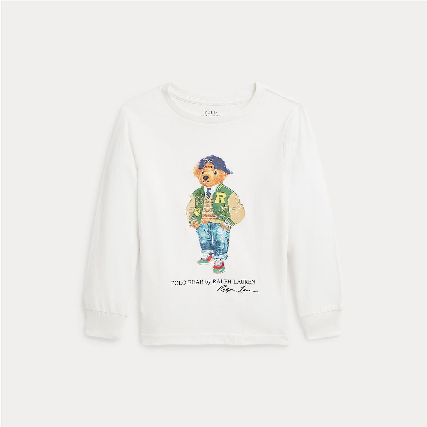 RALPH LAUREN 2-7År Polo Bear LS T-shirt,2-7år Krem