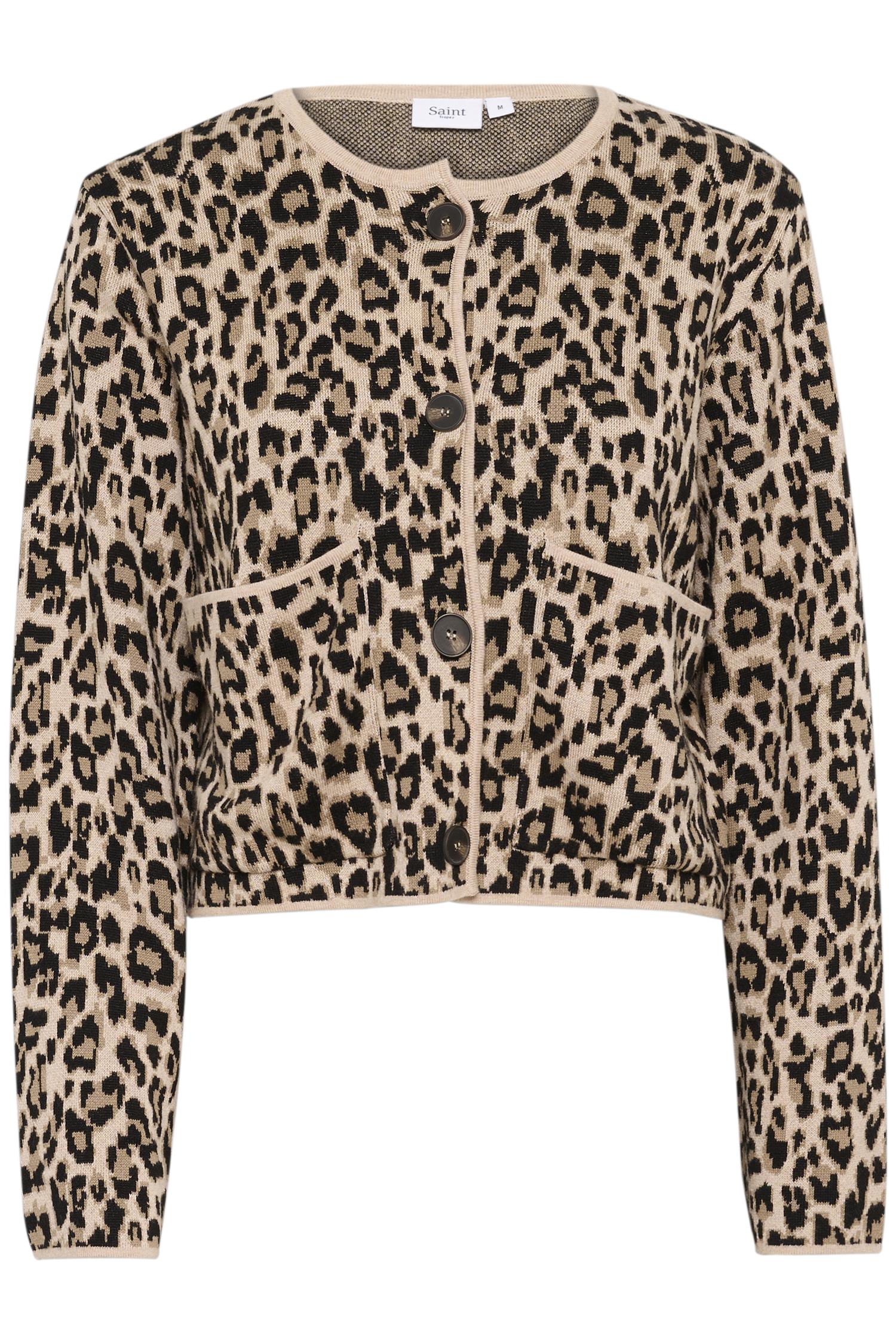 SAINT TROPEZ Lydia Cardigan Leopard