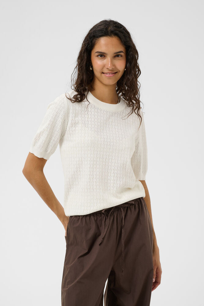 SAINT TROPEZ Mila Pointelle SS Pullover Ice