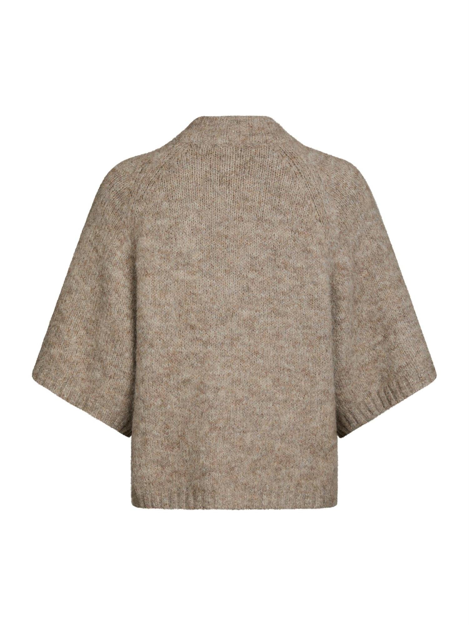 NEO NOIR Benuta Fluffy Knit Cardigan Beige Melert
