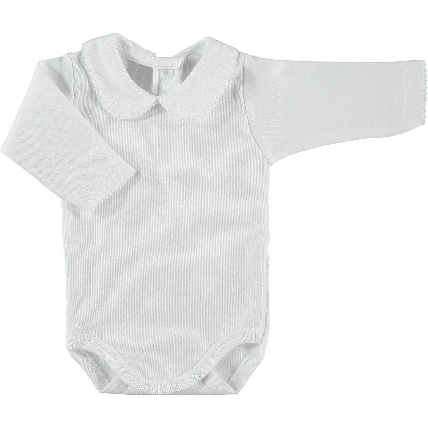 BABIDU 1190 Body M/Krage Hvit - Farmor Ingvarda