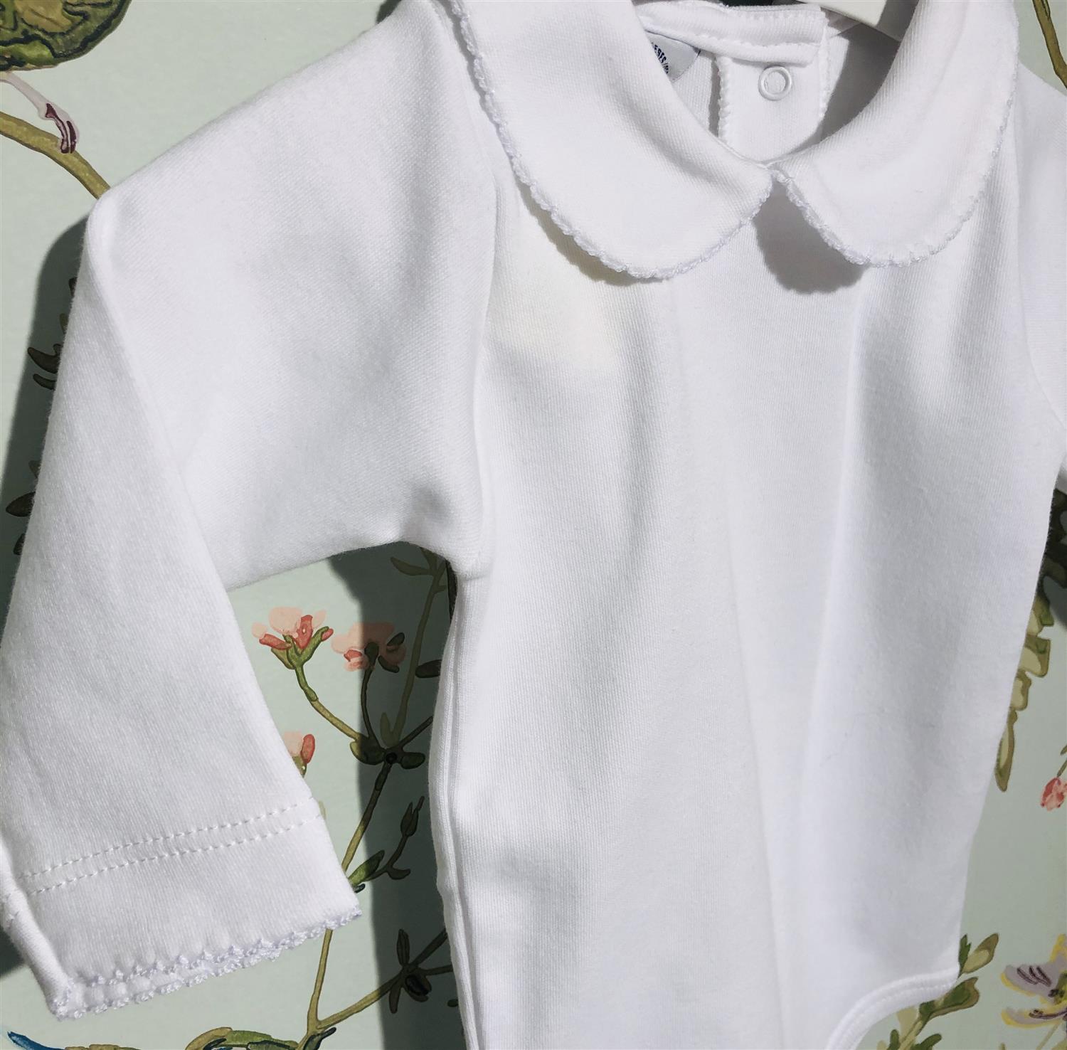 BABIDU 1190 Body M/Krage Hvit - Farmor Ingvarda