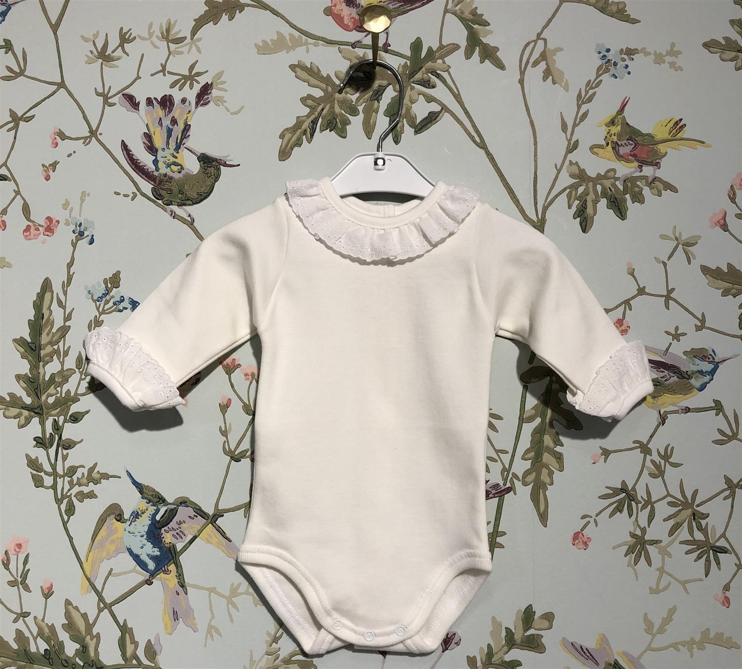 BABIDU 1191 Body m/krem blondekrage Offwhite - Farmor Ingvarda