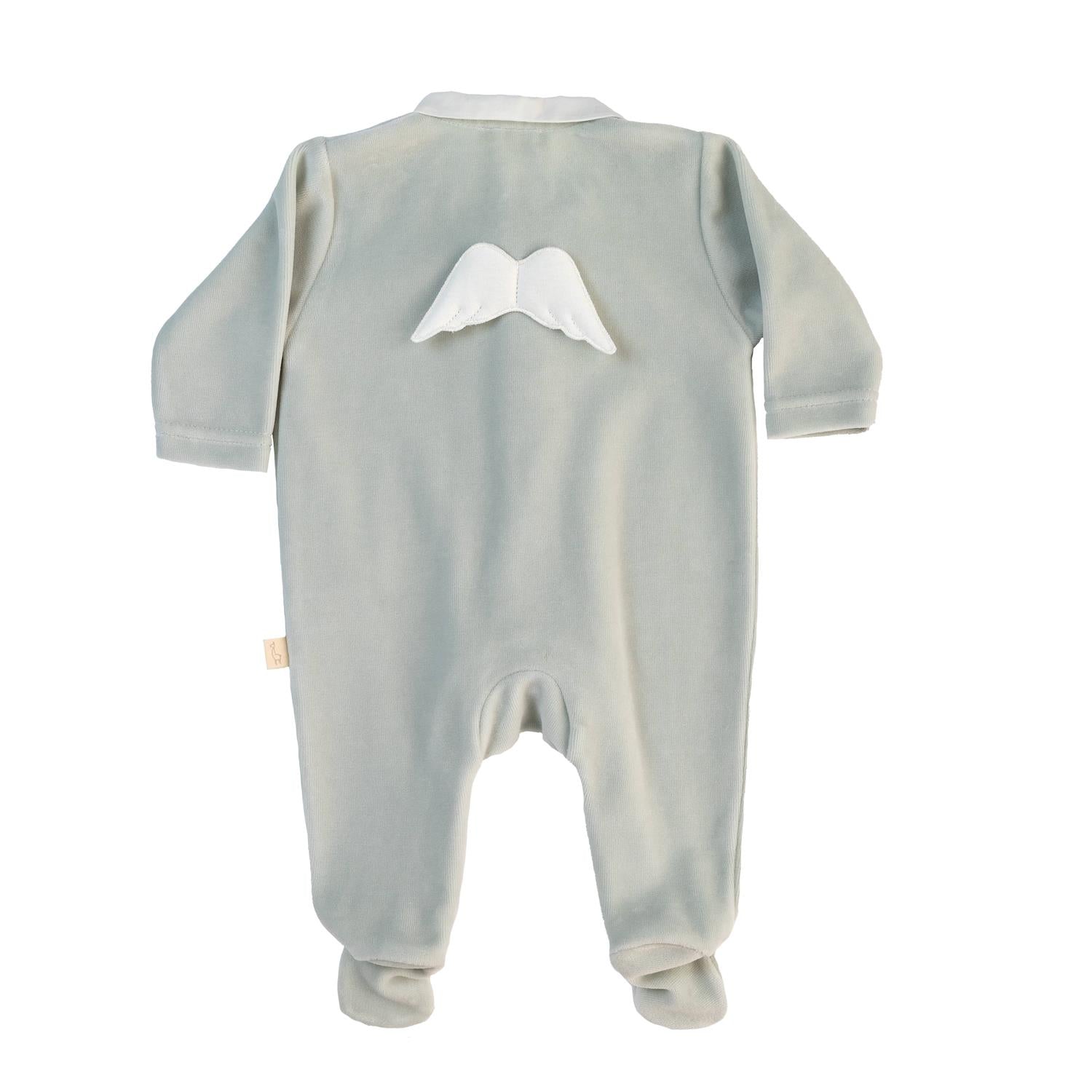 BABY GI Velourdress m/fot,Angel Mint - Farmor Ingvarda