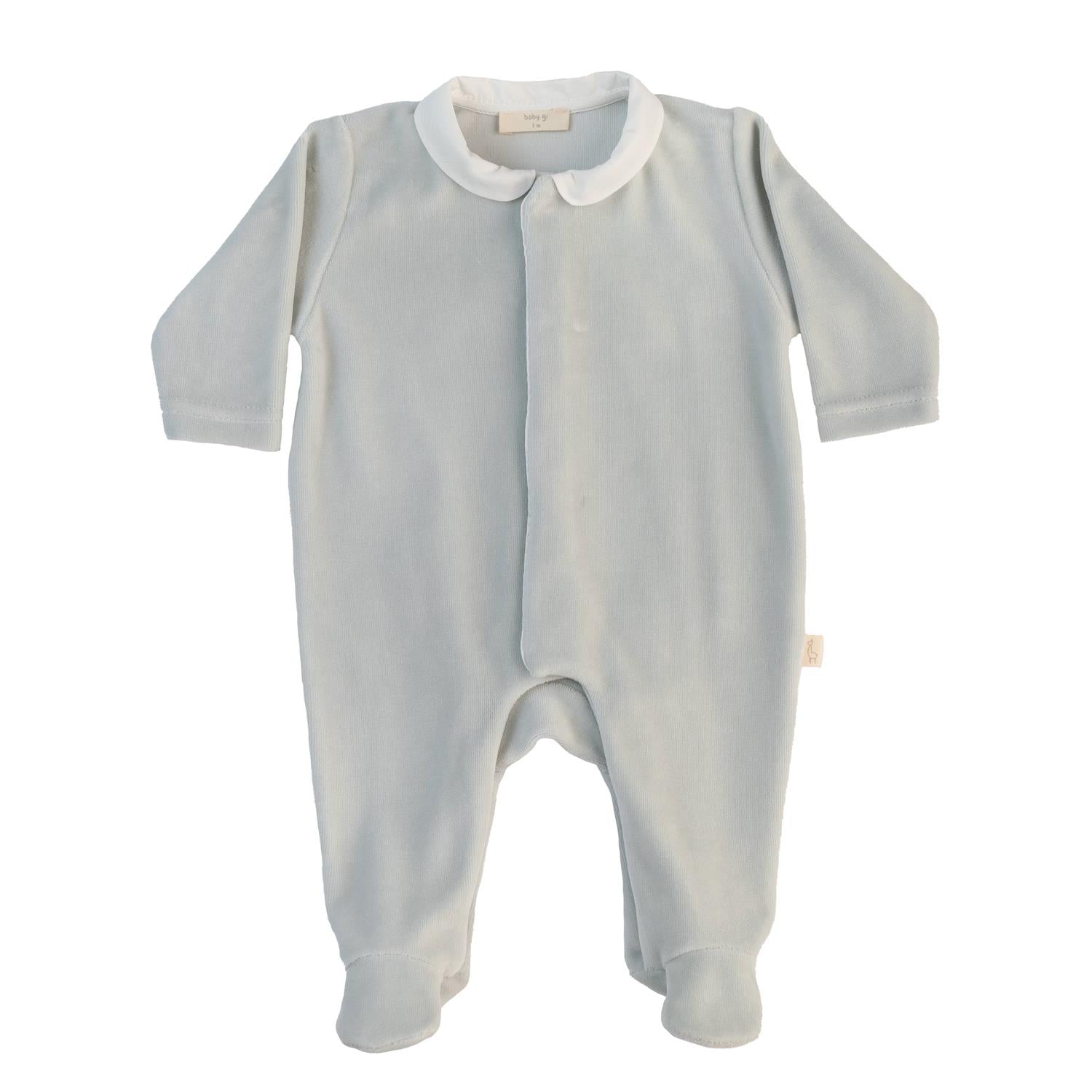 BABY GI Velourdress m/fot,Angel Mint - Farmor Ingvarda