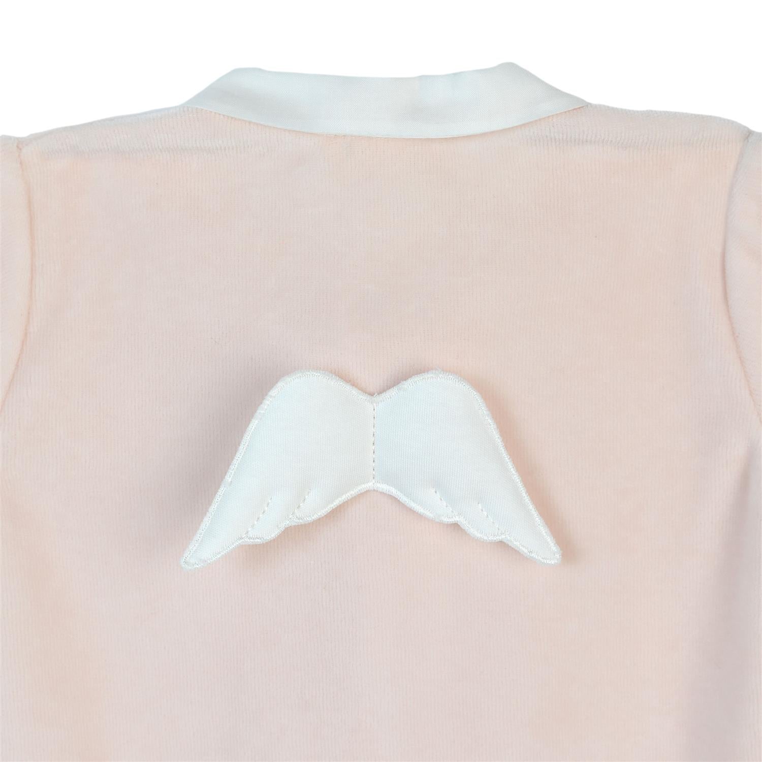 BABY GI Velourdress m/fot,Angel Peach Pink - Farmor Ingvarda